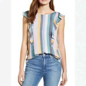 Gibson Striped Tank Top Blouse- medium
